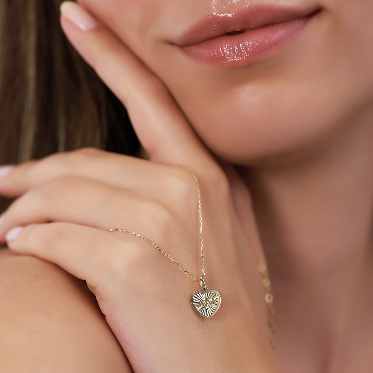 14K Gold Heartbeat Necklace, Diamond Cut Heart Pulse Pendant, Pulse Line Charm, Meaningful Gift for Her