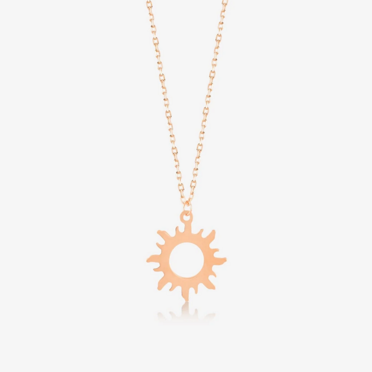 14K Gold Sun Necklace, Open Sunburst Pendant, Boho Celestial Charm, Everyday Gift for Her