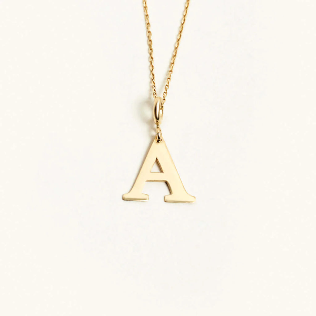Personalized Initial Pendant Necklace 10K Solid Gold