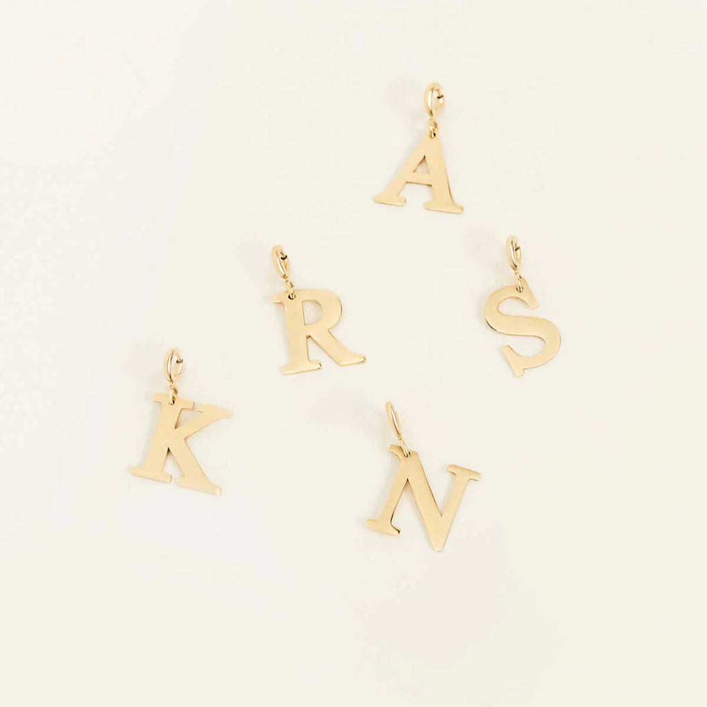 Personalized Initial Pendant Necklace 10K Solid Gold
