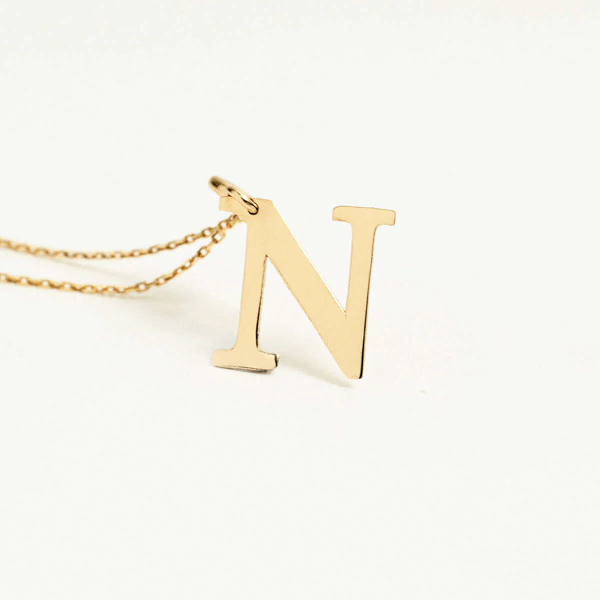 Personalized Initial Pendant Necklace 10K Solid Gold