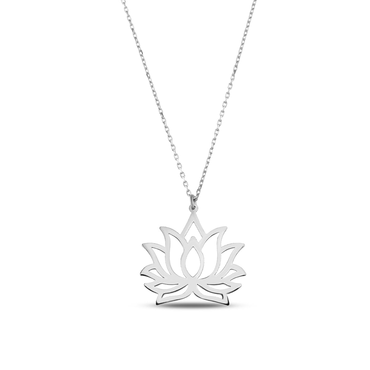14K Gold Lotus Flower Necklace, Open Petal Lotus Pendant, Yoga Zen Charm, Symbolic Jewelry, Gift for Her