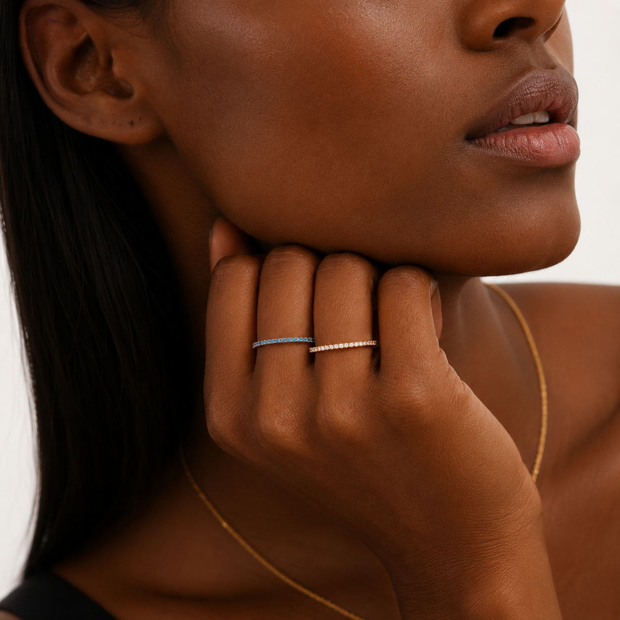 Birthstone Full Eternity Stacking Ring 10K Solid Gold