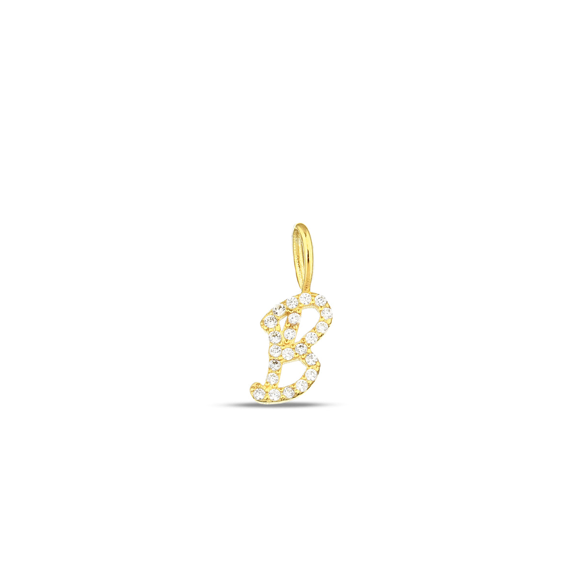 14K Gold Lab Diamond Letter Charm, Pave Initial Pendant, Personalized Alphabet Charm A-Z, Custom Letter Jewelry, Gift for Her