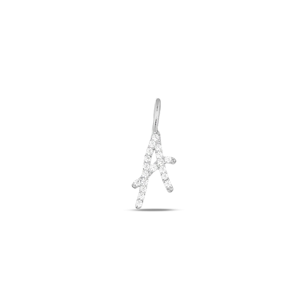 14K Gold Lab Diamond Letter Charm, Pave Initial Pendant, Personalized Alphabet Charm A-Z, Custom Letter Jewelry, Gift for Her