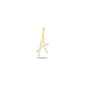 14K Gold Lab Diamond Letter Charm, Pave Initial Pendant, Personalized Alphabet Charm A-Z, Custom Letter Jewelry, Gift for Her