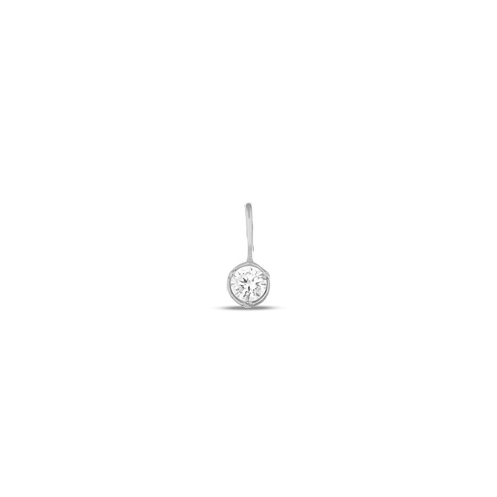 14K Gold Birthstone Charm, Round Bezel Gemstone Pendant, Custom Color Charm, Personalized Birth Month Jewelry, Gift for Her