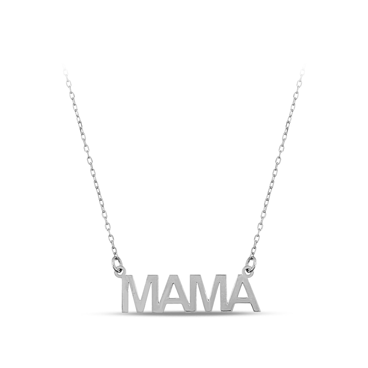 14K Gold Mama Necklace, Solid Gold Nameplate Pendant, New Mom Gift, Mother's Day Jewelry Gift