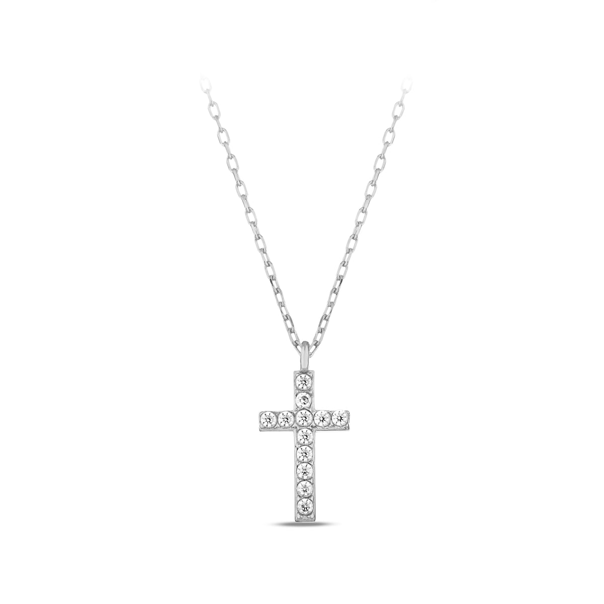 14K Gold Bezel Set Cross Necklace, Bold Lab Diamond Cross Pendant, Statement Faith Jewelry Gift