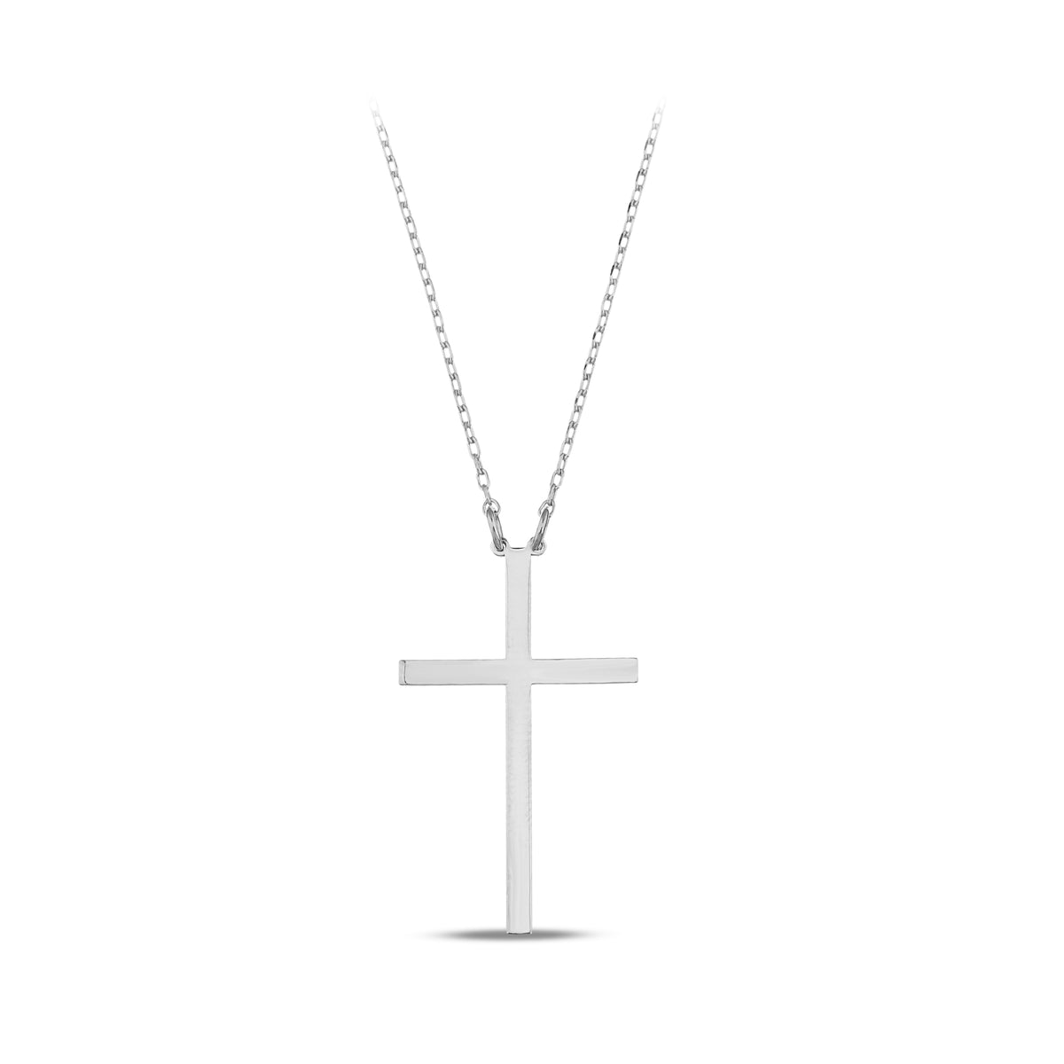 14K Gold Plain Cross Necklace, Solid Gold Cross Pendant, Simple Faith Jewelry, Unisex Gift for Him Her