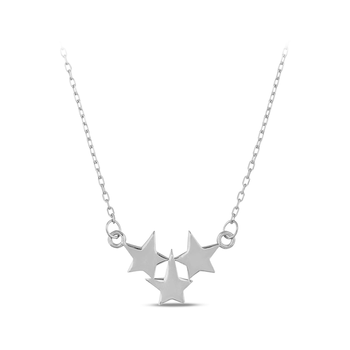 14K Gold Triple Star Necklace, Celestial Star Cluster Pendant, Dainty Minimalist Charm, Gift for Her