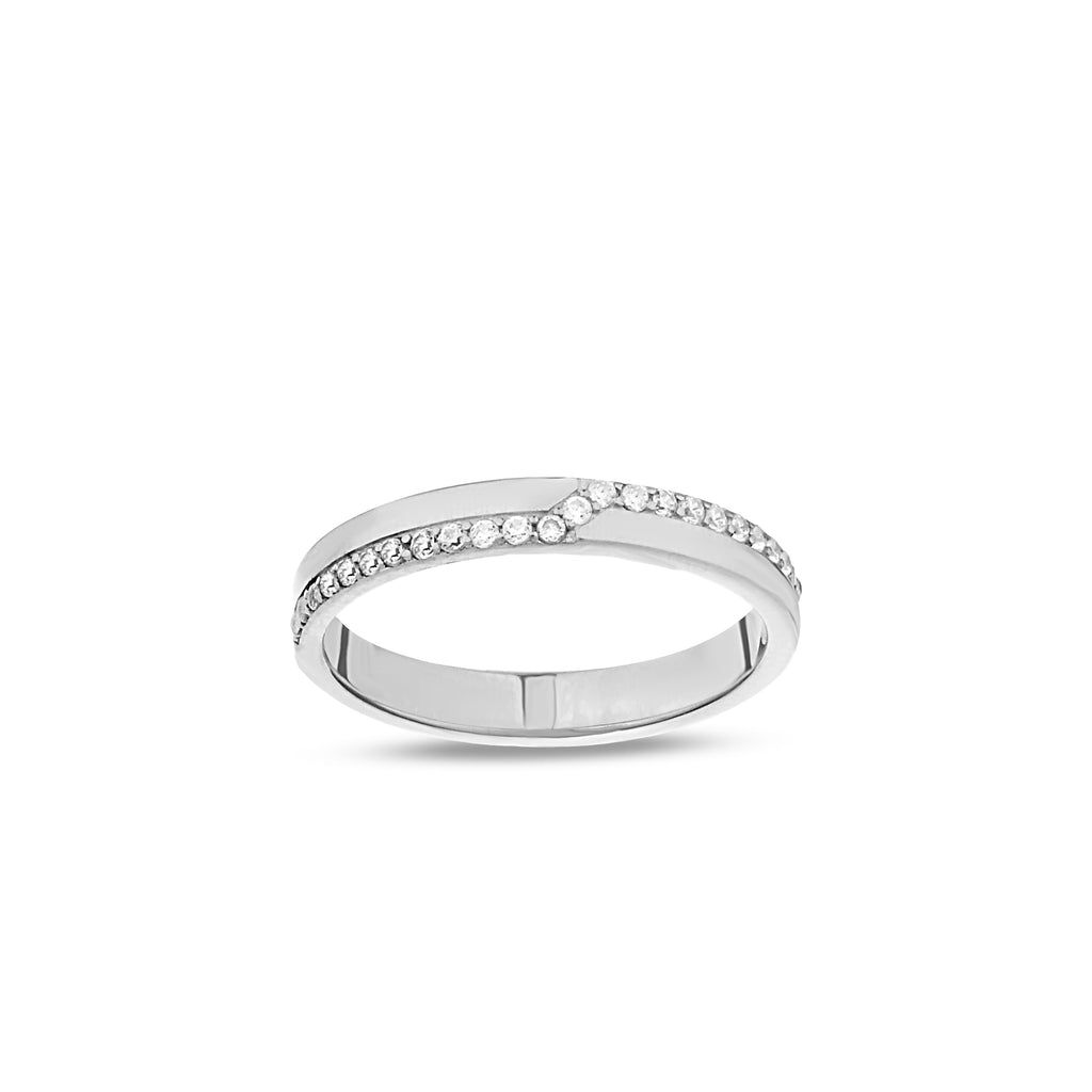 14K Gold Pave Lab Diamond Band, Classic Wedding Ring, Sparkling Eternity Style Band, Timeless Stacking Ring, Gift for Her