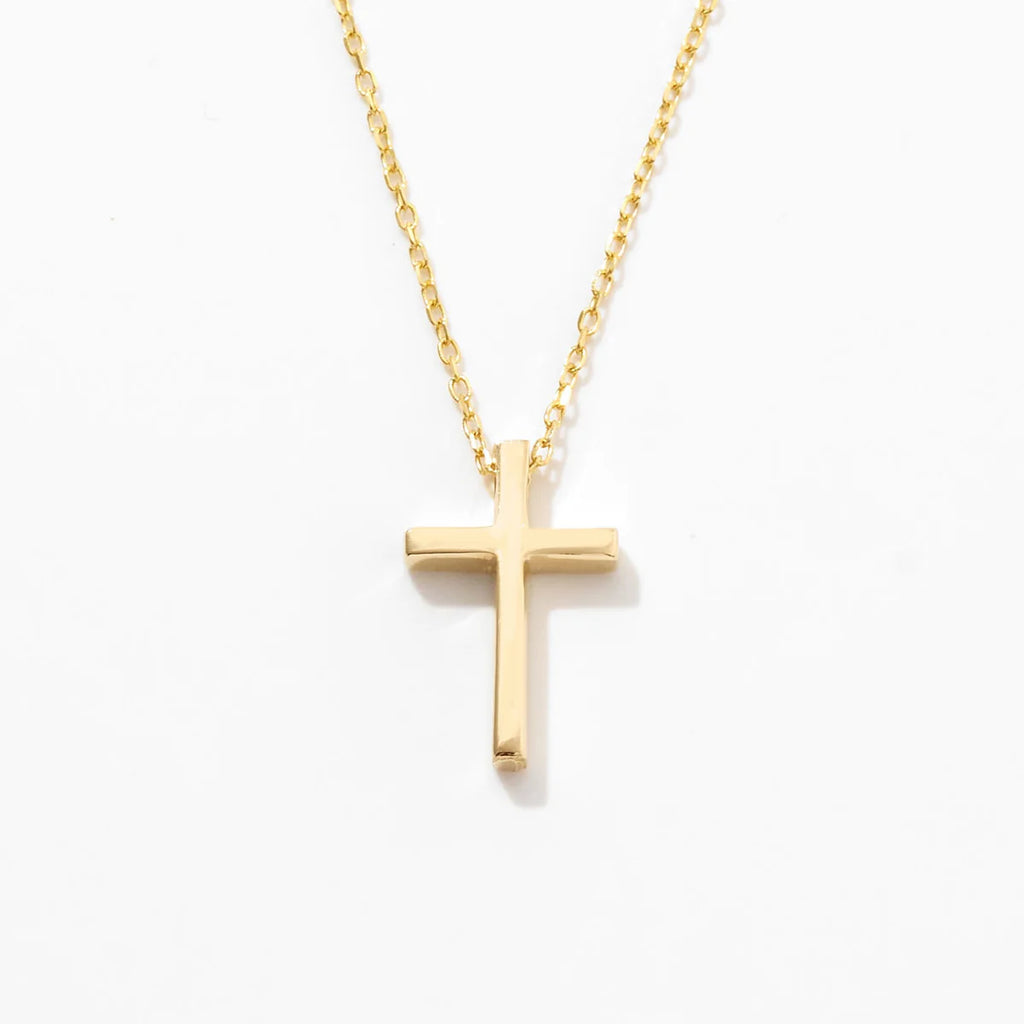 Dainty Cross Necklace 10K Solid Gold