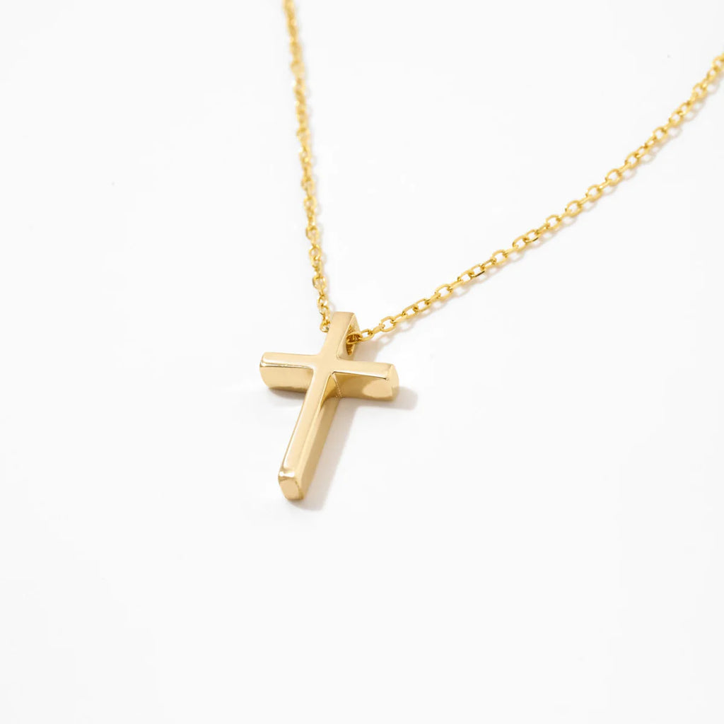 Dainty Cross Necklace 10K Solid Gold