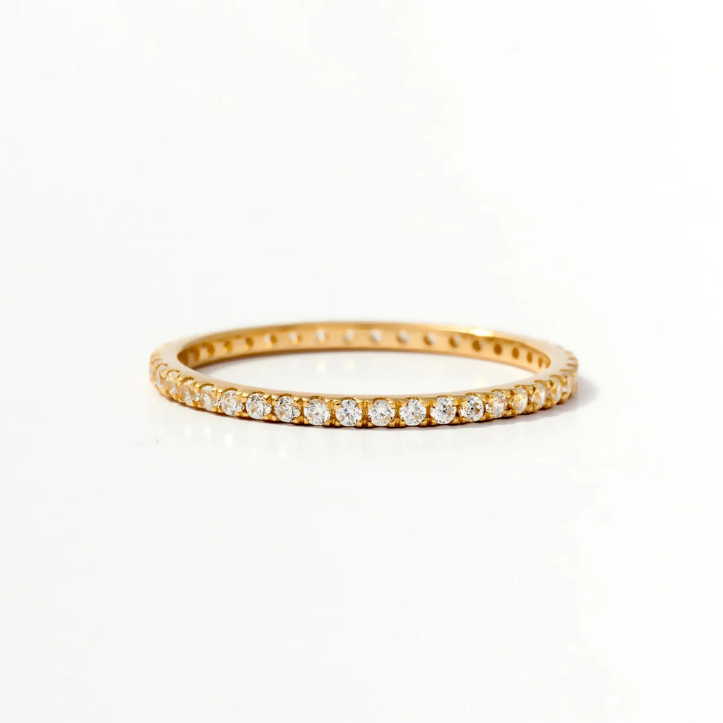 Birthstone Full Eternity Stacking Ring 10K Solid Gold