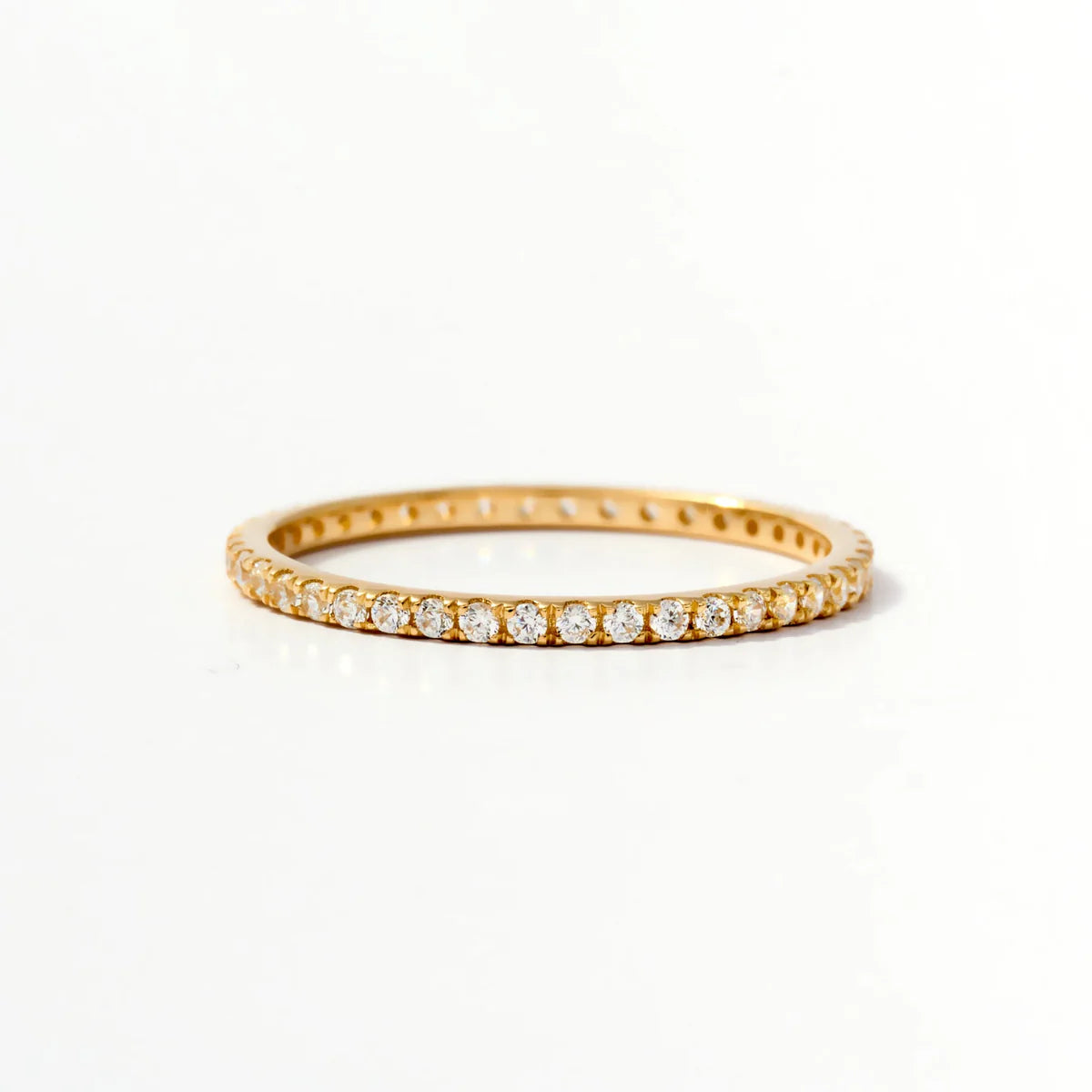 Birthstone Full Eternity Stacking Ring 10K Solid Gold