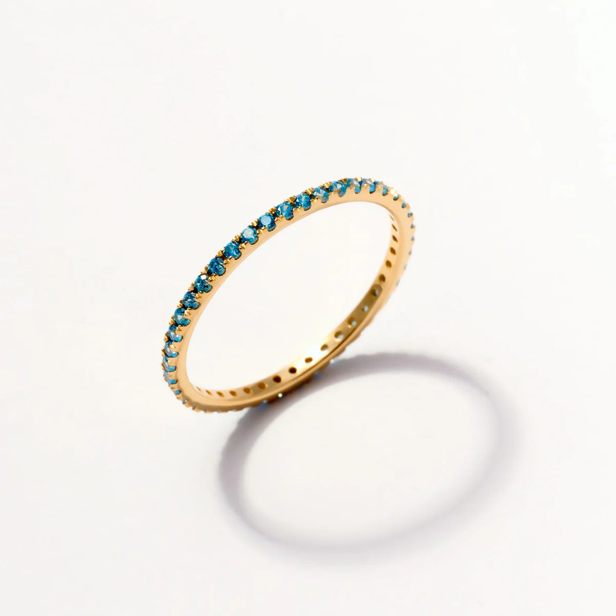 Birthstone Full Eternity Stacking Ring 10K Solid Gold