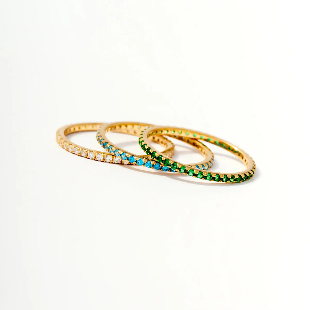 Birthstone Full Eternity Stacking Ring 10K Solid Gold