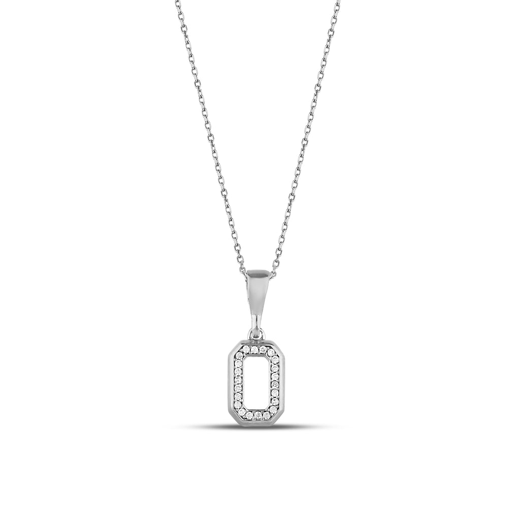 14K Gold Lab Diamond Octagon Necklace, Open Frame Emerald Cut Pendant, Sparkling Geometric Charm, Gift for Her