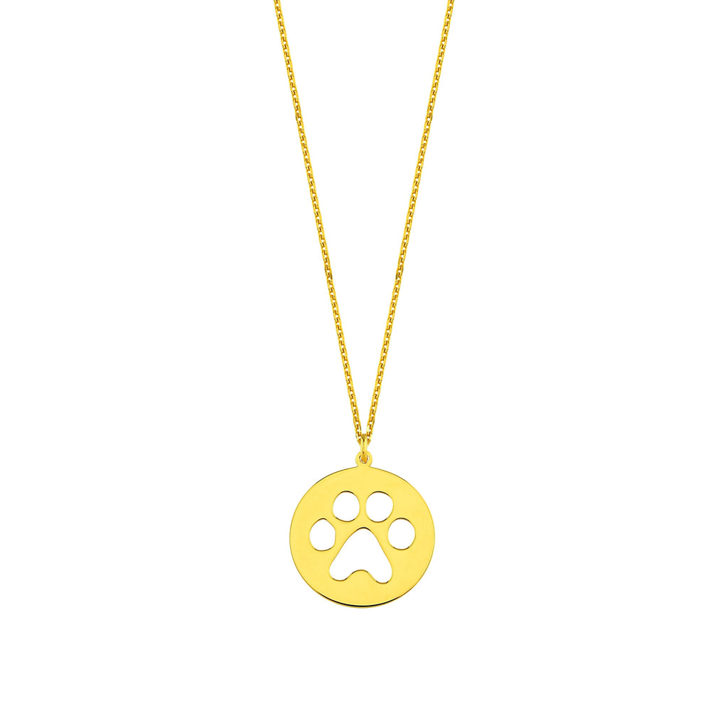 18K Gold Vermeil Paw Print Necklace | Animal Lover Jewelry