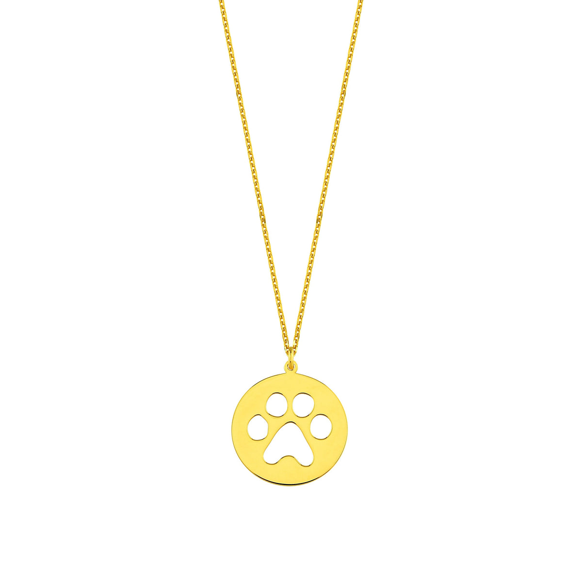 18K Gold Vermeil Paw Print Necklace | Animal Lover Jewelry