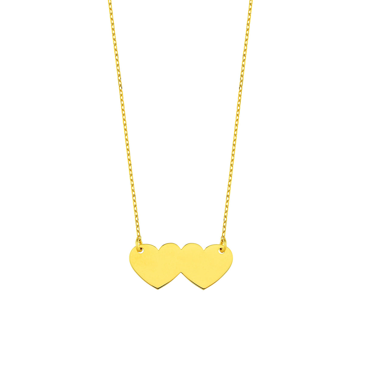 18K Gold Vermeil Double Heart Necklace | Elegant Romantic Jewelry