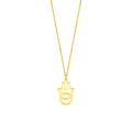 18K Gold Vermeil Hamsa Hand Necklace | Elegant Protection Jewelry