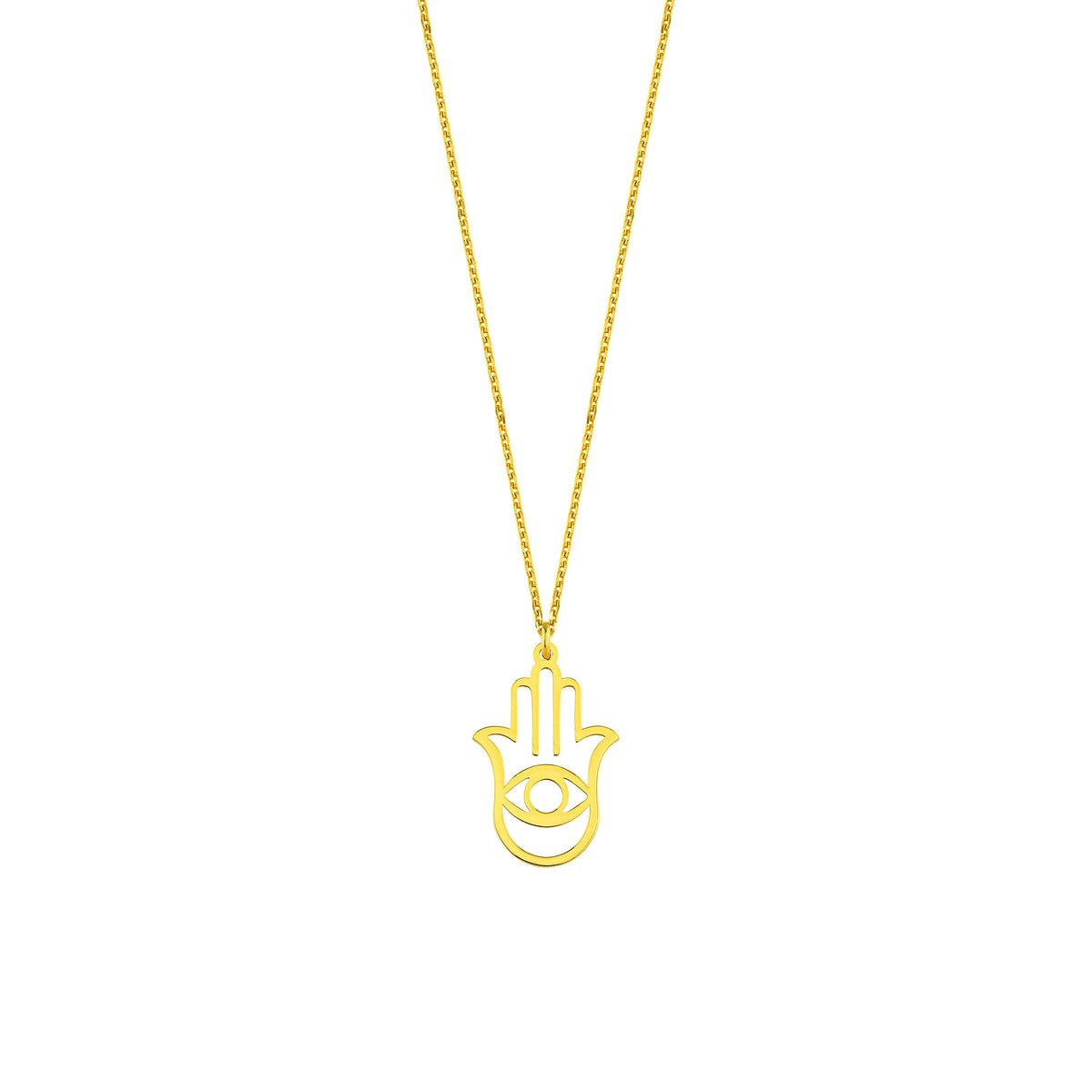 18K Gold Vermeil Hamsa Hand Necklace | Elegant Protection Jewelry