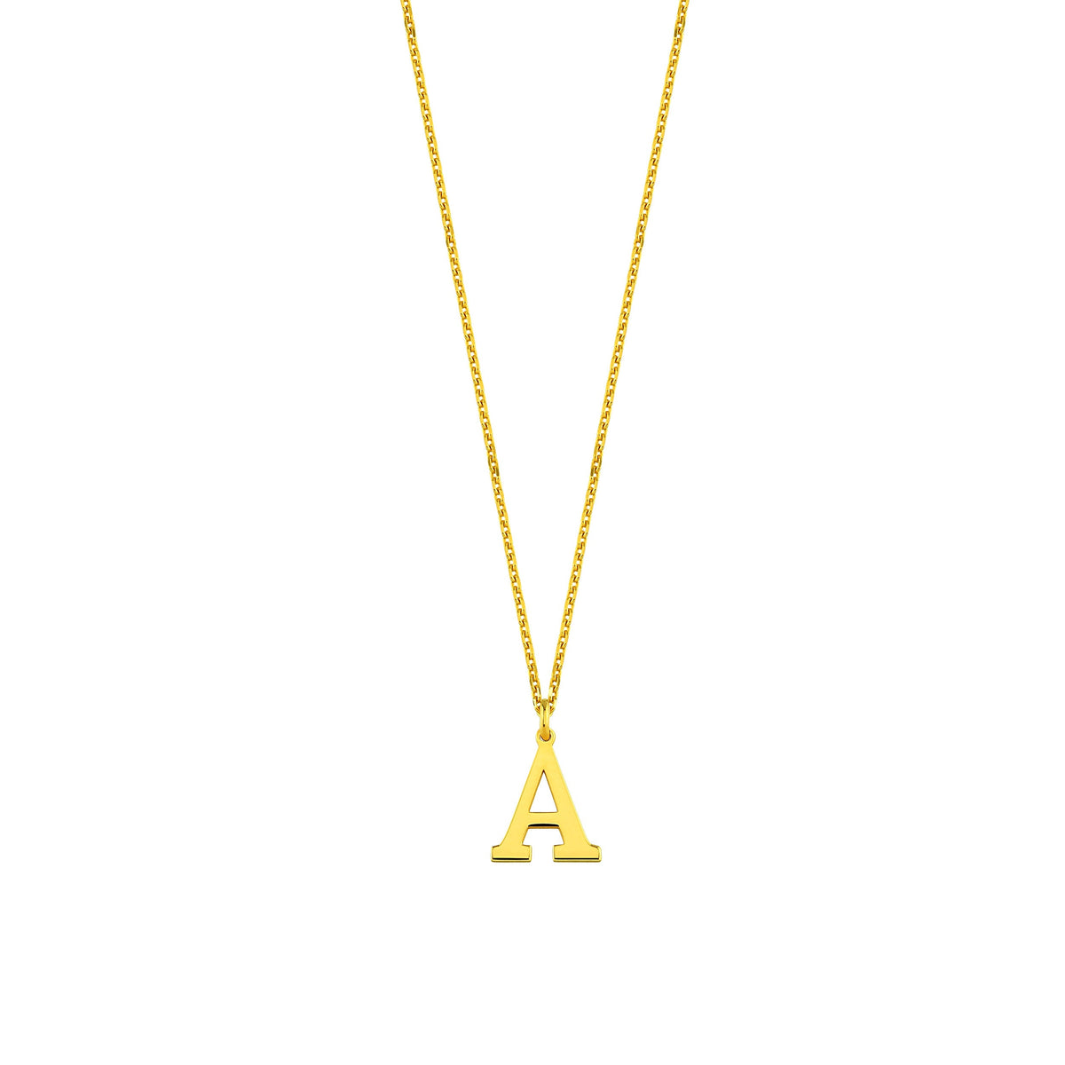 18K Gold Vermeil Gothic Initial Necklace | Personalized Letter Charm