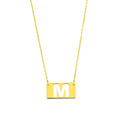 18K Vermeil Initial Bar Necklace | Personalized Letter Pendant