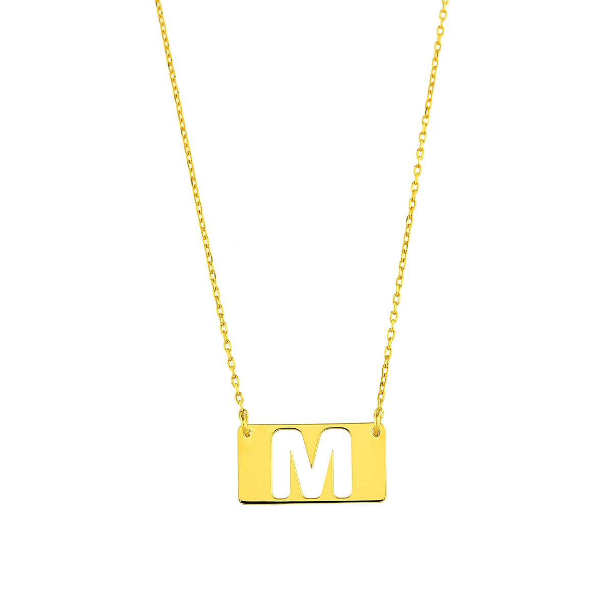 18K Vermeil Initial Bar Necklace | Personalized Letter Pendant