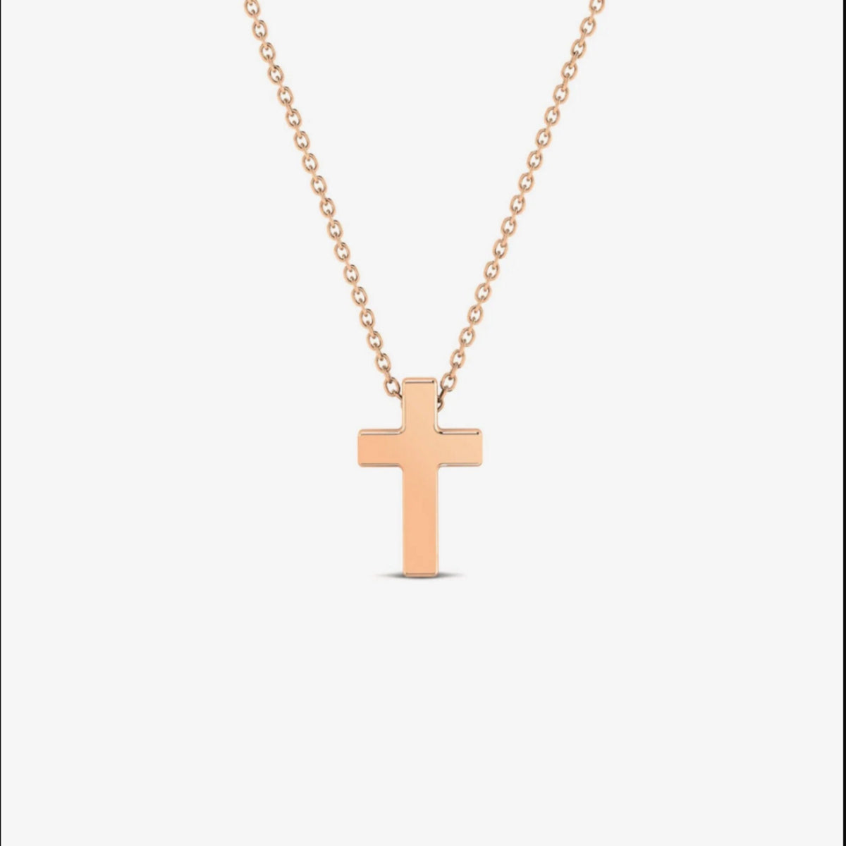 14K Gold Cross Necklace, Classic Solid Cross Pendant, Minimalist Faith Charm, Gift for Her