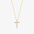 14K Gold Lab Diamond Cross Necklace, Pave Cross Pendant, Sparkling Faith Charm, Gift for Her