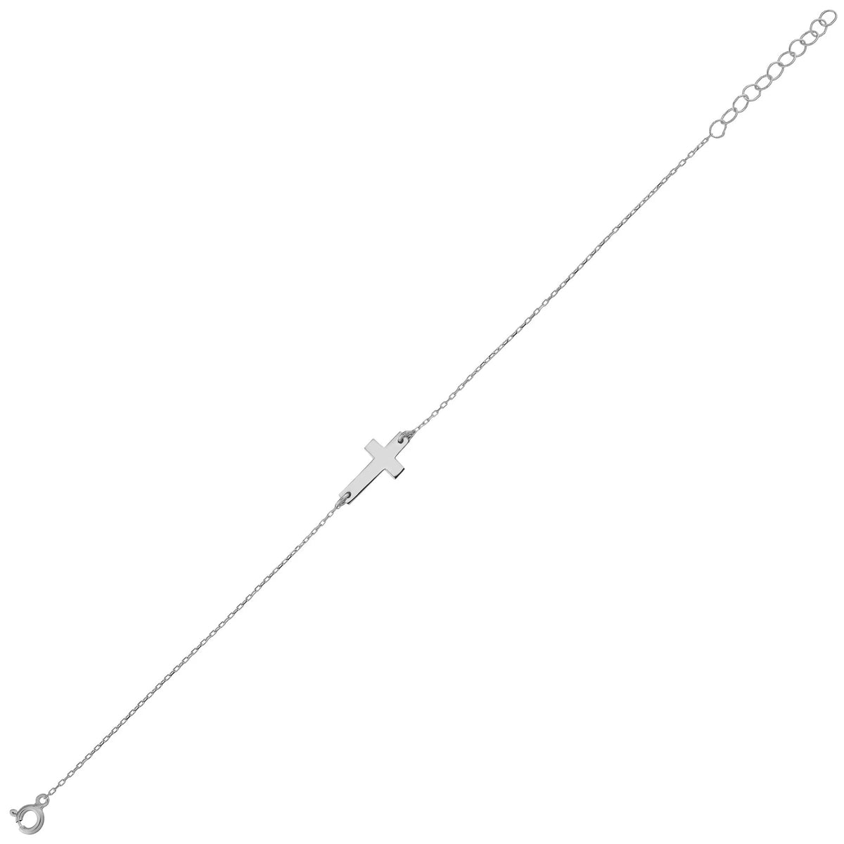 18K Vermeil Gold Cross Bracelet | Dainty Christian Jewelry