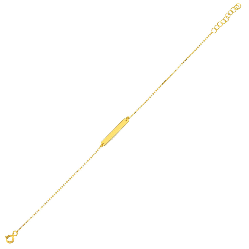 18K Vermeil Gold Bar Bracelet | Delicate Cable Chain
