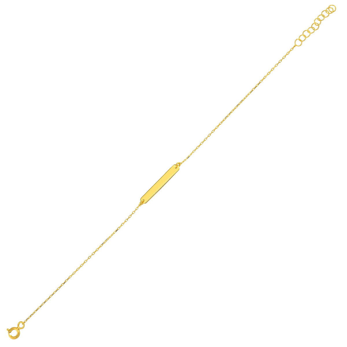 18K Vermeil Gold Bar Bracelet | Delicate Cable Chain
