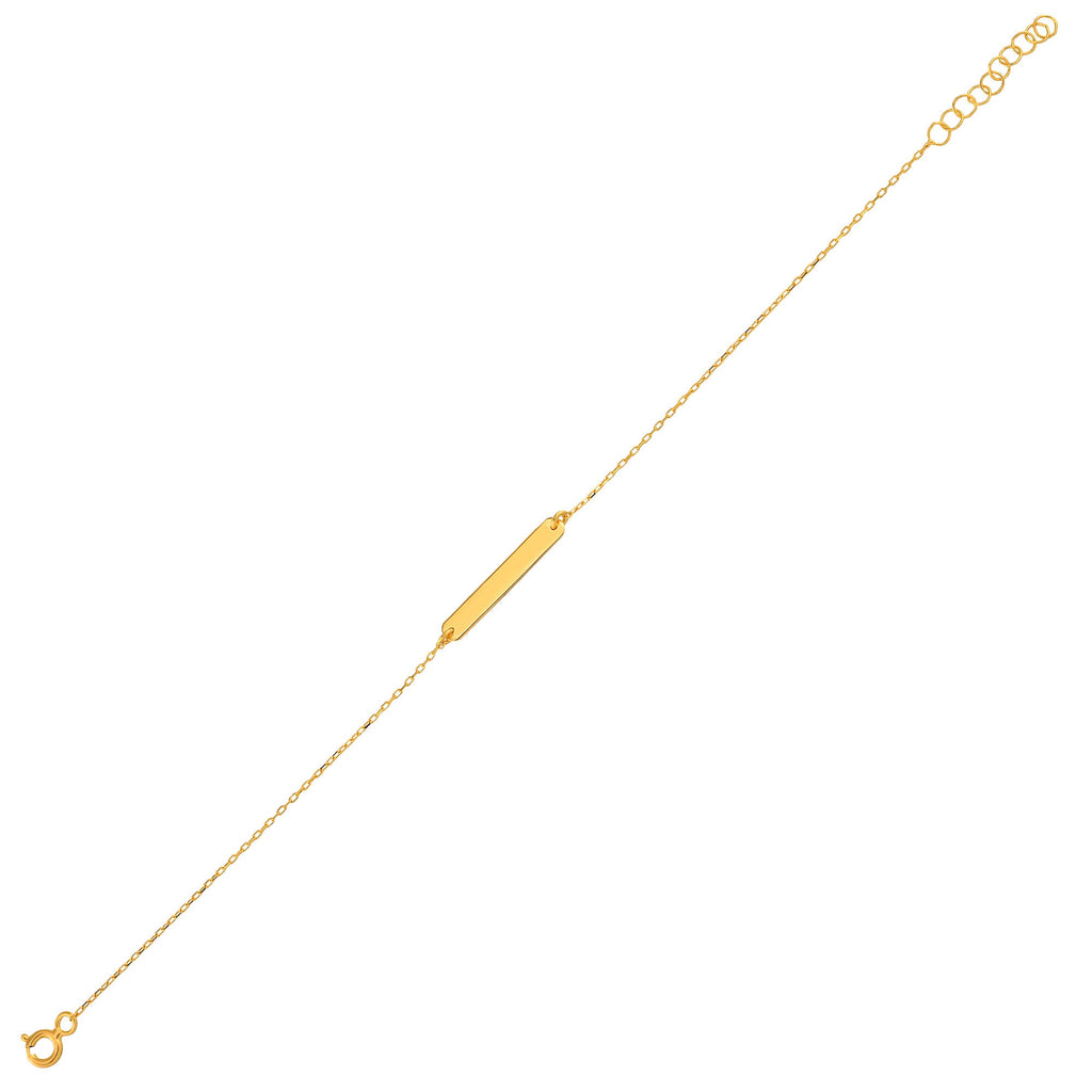 18K Vermeil Gold Bar Bracelet | Delicate Cable Chain