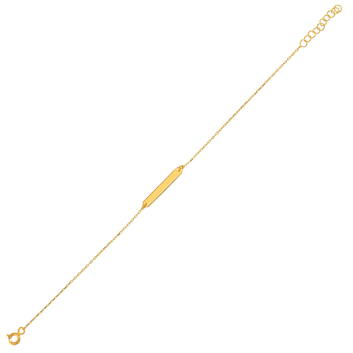18K Vermeil Gold Bar Bracelet | Delicate Cable Chain