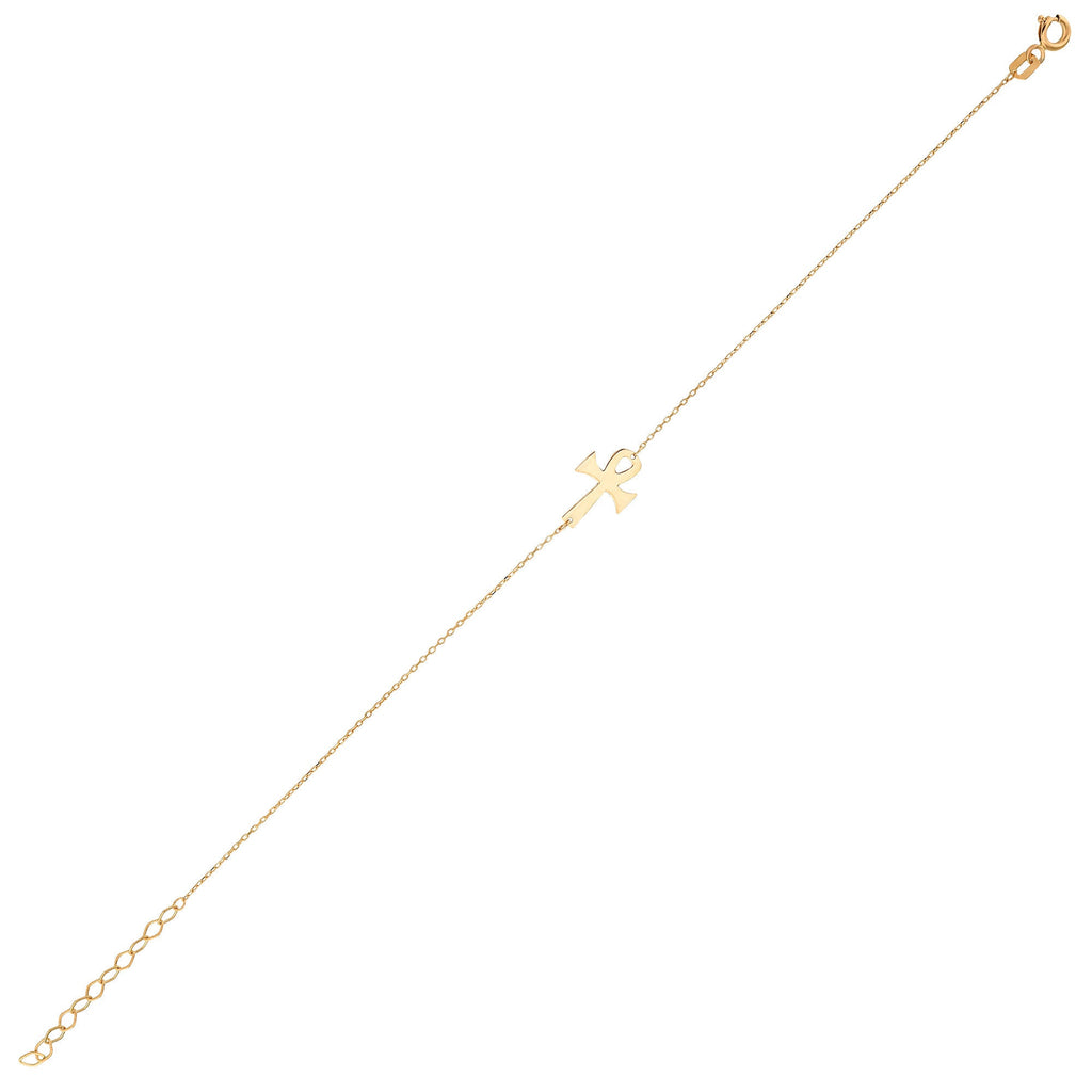 14K Gold Cross Bracelet, Delicate Chain Bracelet with Cross Charm, Minimalist Faith Bracelet, Dainty Layering Jewelry