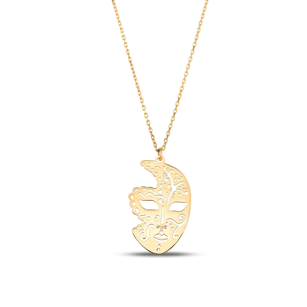 14K Gold Moon Face Necklace, Celestial Crescent Pendant, Engraved Man in the Moon Charm, Boho Necklace, Gift for Her