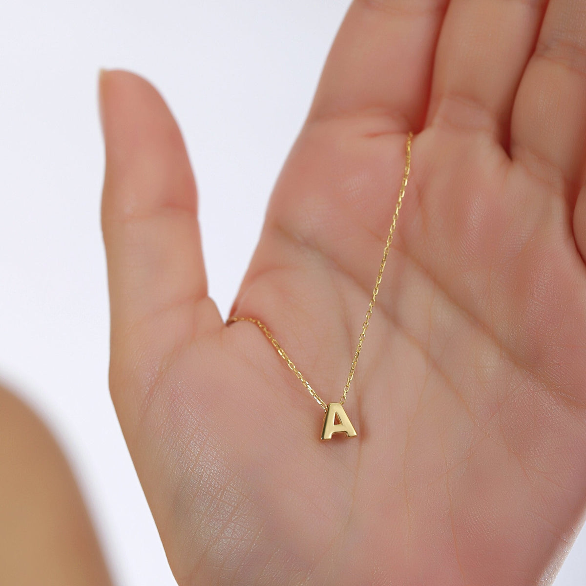 18K Gold Vermeil Initial Necklace: Personalized Letter Jewelry