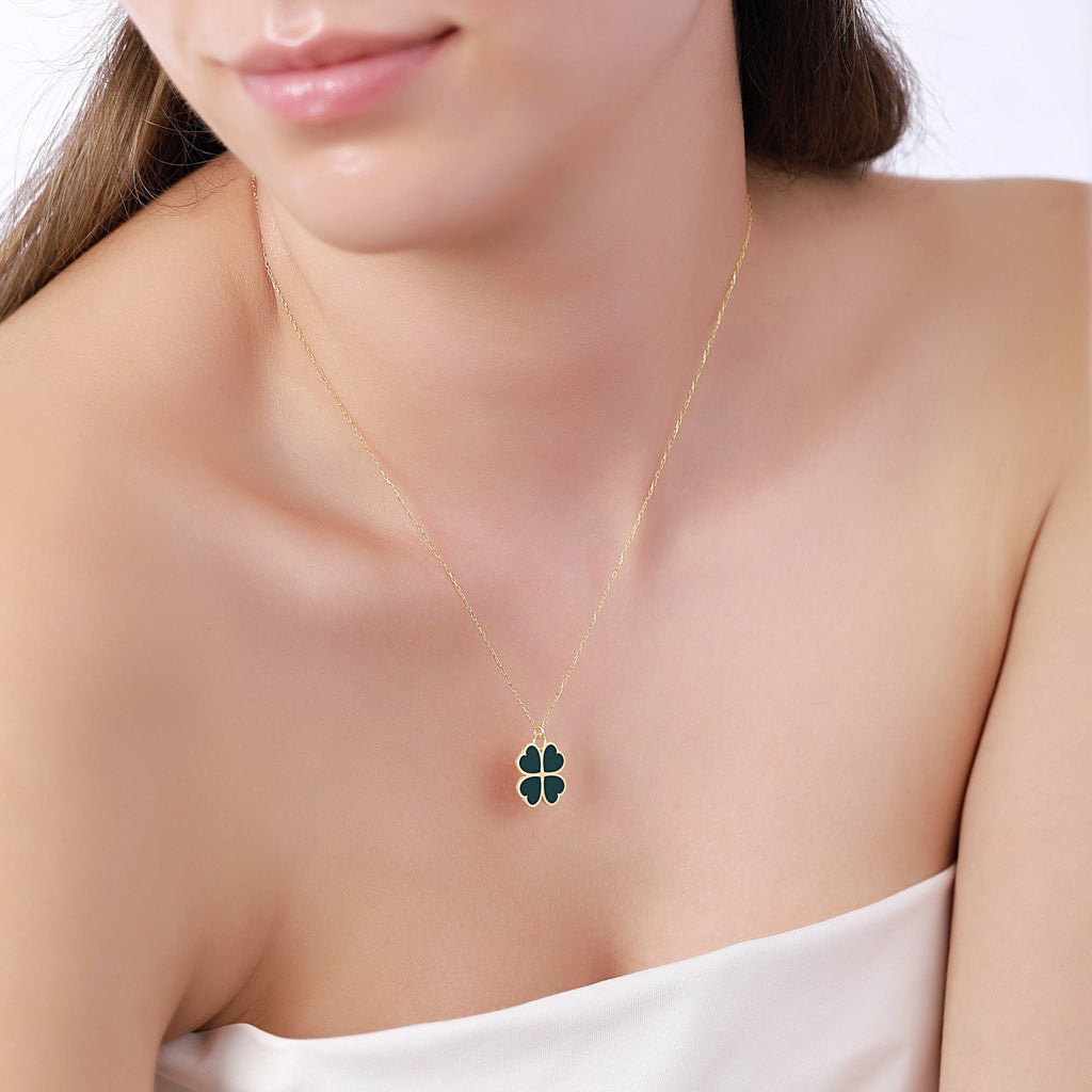 18K Vermeil Clover Necklace | Lucky Four Leaf Pendant