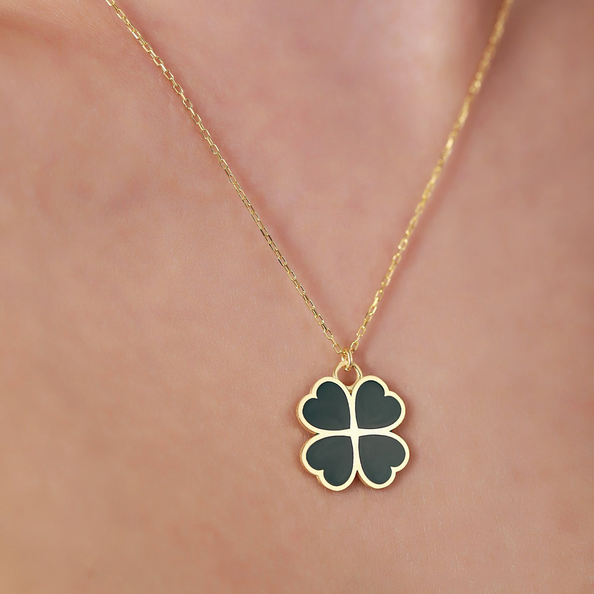 18K Vermeil Clover Necklace | Lucky Four Leaf Pendant