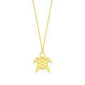 18K Gold Vermeil Turtle Pendant Necklace | Sea Life Charm