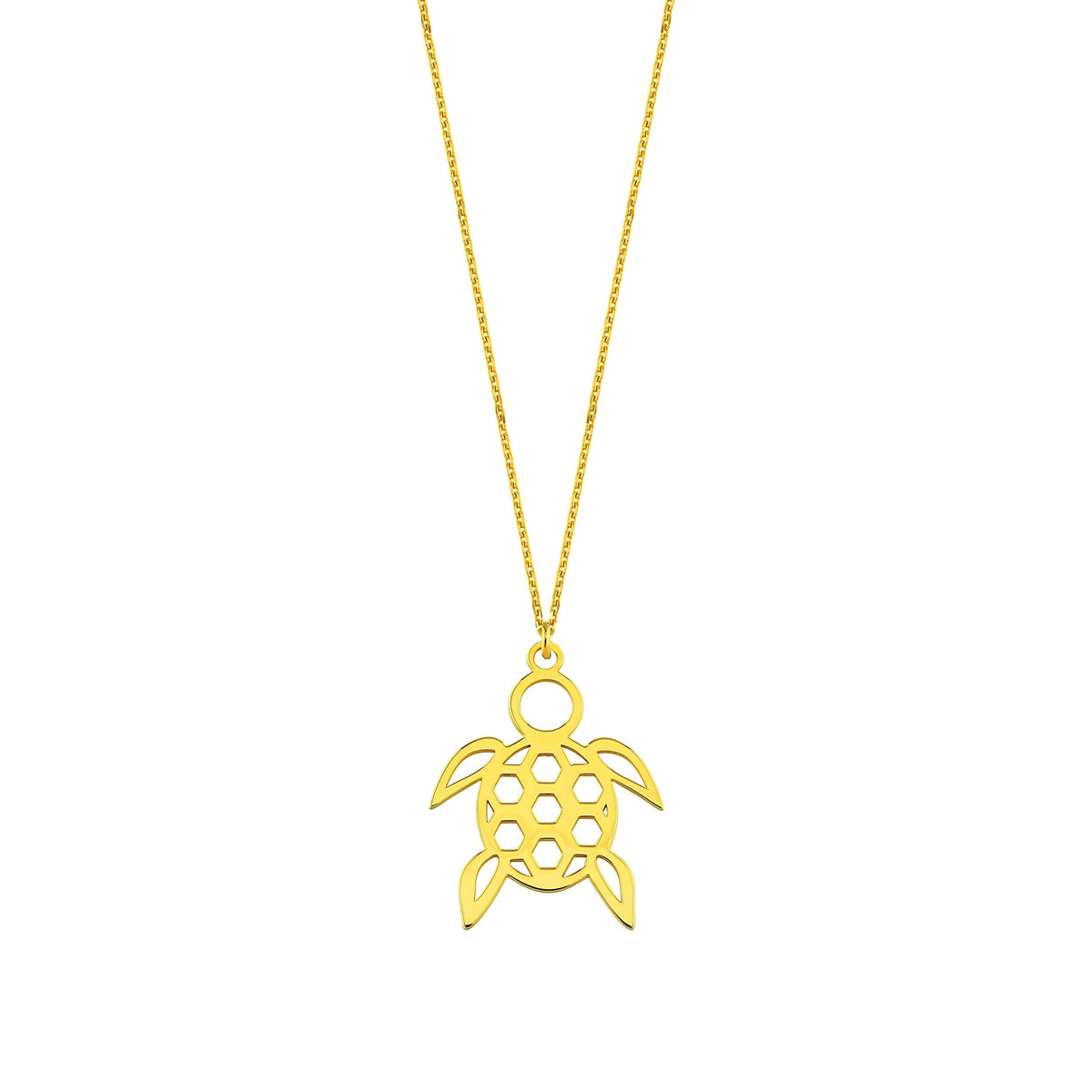 18K Gold Vermeil Turtle Pendant Necklace | Sea Life Charm