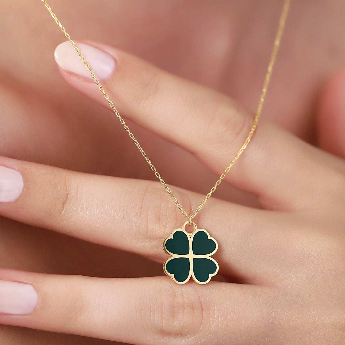 18K Vermeil Clover Necklace | Lucky Four Leaf Pendant