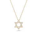 14K Gold Pave Star of David Necklace, Lab Diamond Jewish Star Pendant, Sparkling Statement Charm, Gift for Her