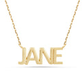 14K Gold Custom Name Necklace, Solid Block Letter Nameplate, Personalized Bold Name Charm, Gift for Her