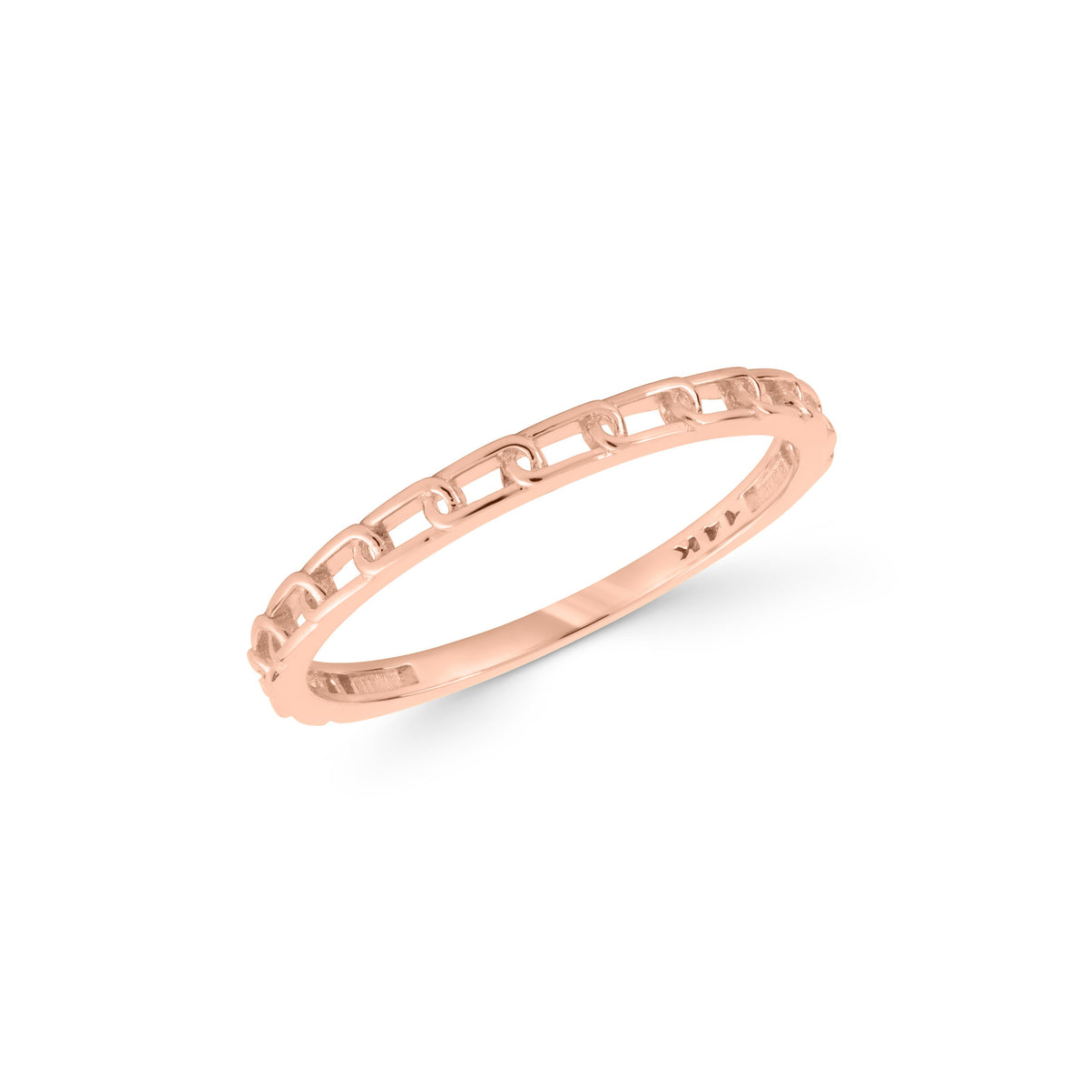 14K Gold Chain Link Ring, Paperclip Chain Stacking Ring, Minimalist Band, Everyday Gold Ring, Gift for Her