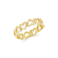14K Gold Heart Eternity Ring, Bold Open Heart Band, Wide Heart Stacking Ring, Romantic Statement Ring, Gift for Her